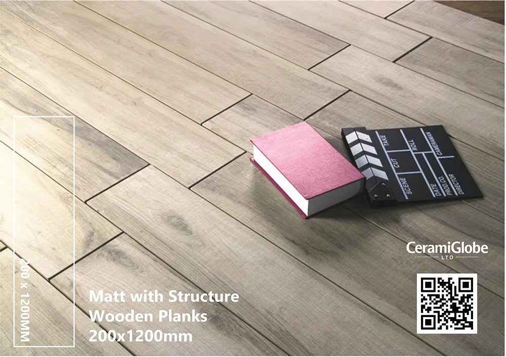Matt With Structure 20 x 120 cm Wooden Planks - Cerami Globe